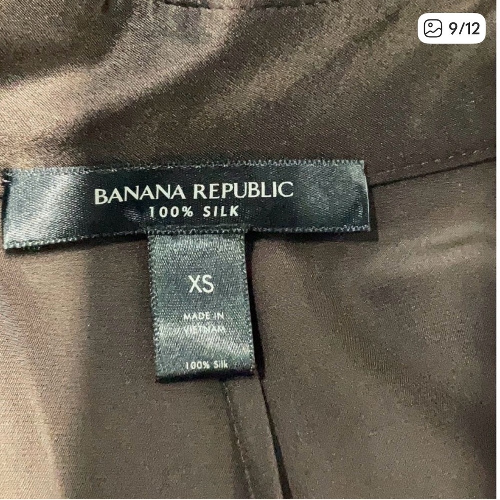 New Banana Republic Brown Enchant 100% Silk Long Sleeve Shirtdress Size XS - Picture 5 of 5